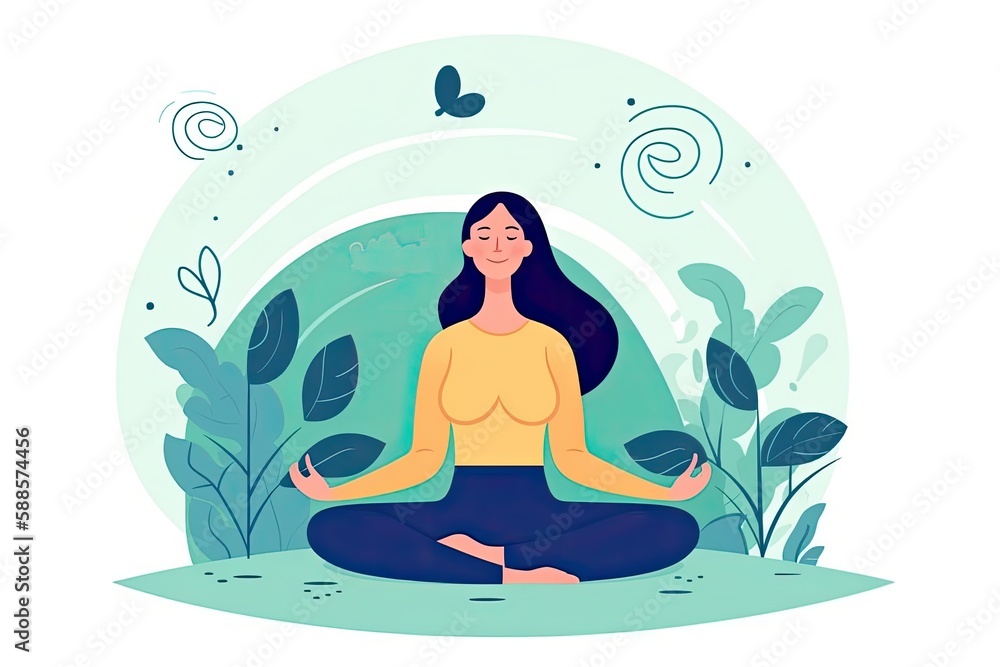 illustration that depicts the benefits of practicing meditation or mindfulness for mental and emotional well-being 