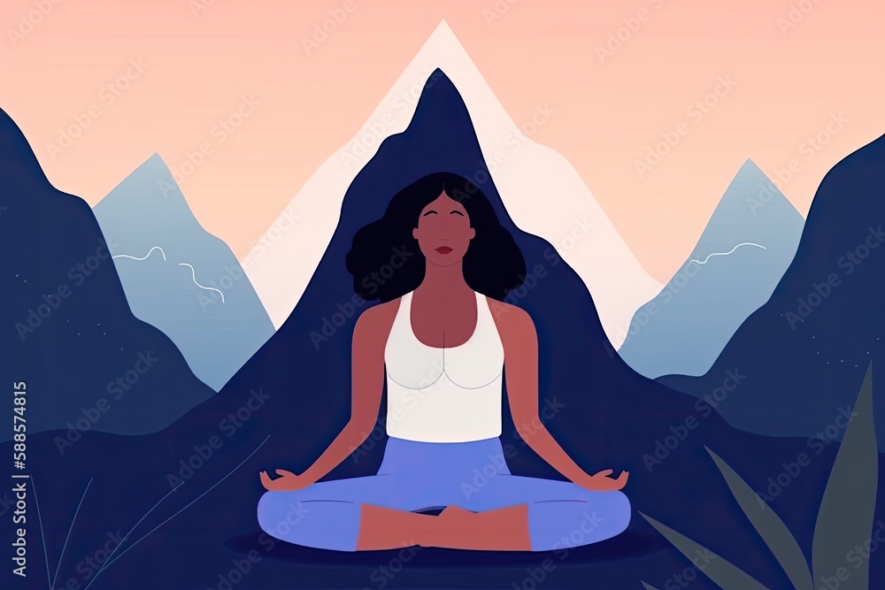 illustration that depicts the benefits of practicing meditation or mindfulness for mental and emotional well-being 