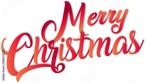 Digitally generated image of red merry christmas text banner against white background