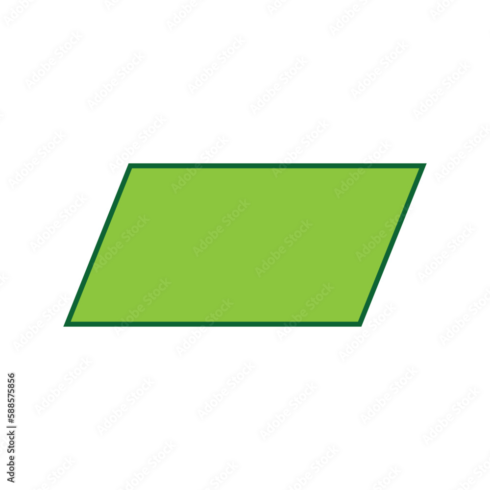 Properties of a parallelogram in geometry. Area and perimeter of parallelogram shape. Vector illustration isolated on chalkboard. Properties of a parallelogram in geometry. Area and perimeter of parallelogram shape. Vector illustration isolated on chalkboard.