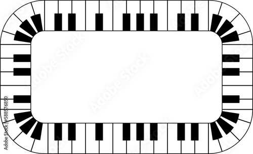 outline rectangular piano frame with copy space for your text or design