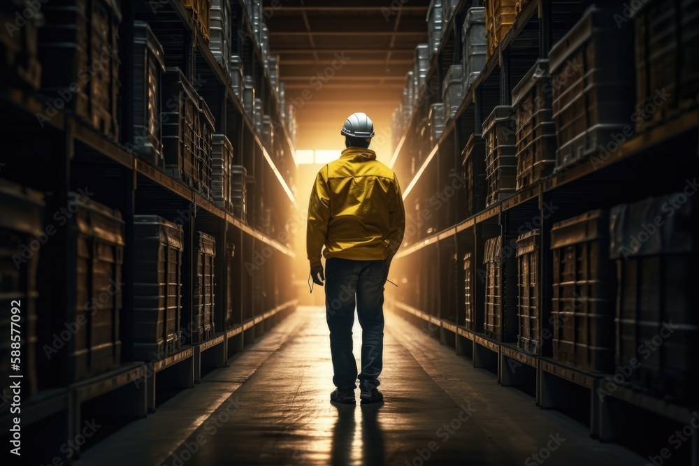 Obraz premium Man working in the warehouse