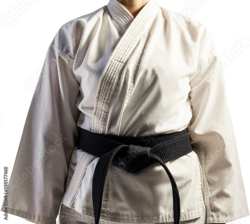 Mid section of karate player