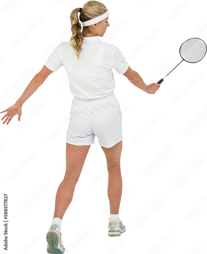 Naklejka premium Badminton player playing badminton 