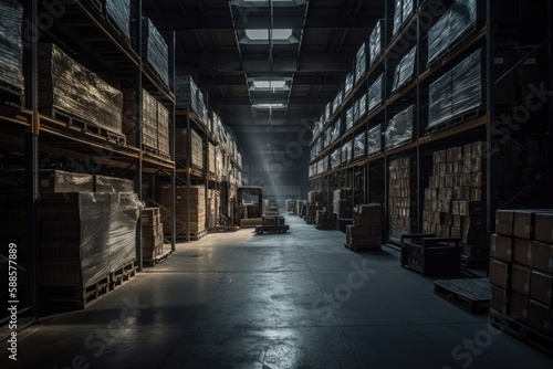 Inside a well organised warehouse