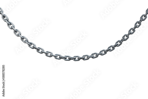 Fototapeta 3d image of linked silver chain hanging