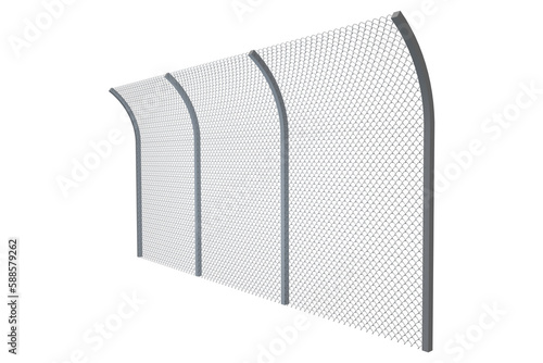 Chainlink fence at white background