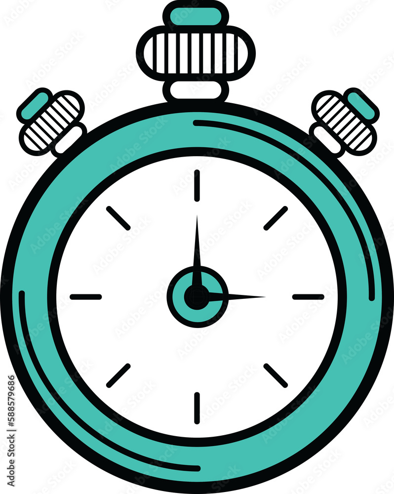 Obraz premium Stopwatch symbol over white background