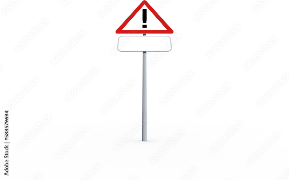 Exclamation mark on triangle shaped warning sign Exclamation mark on triangle shaped warning sign