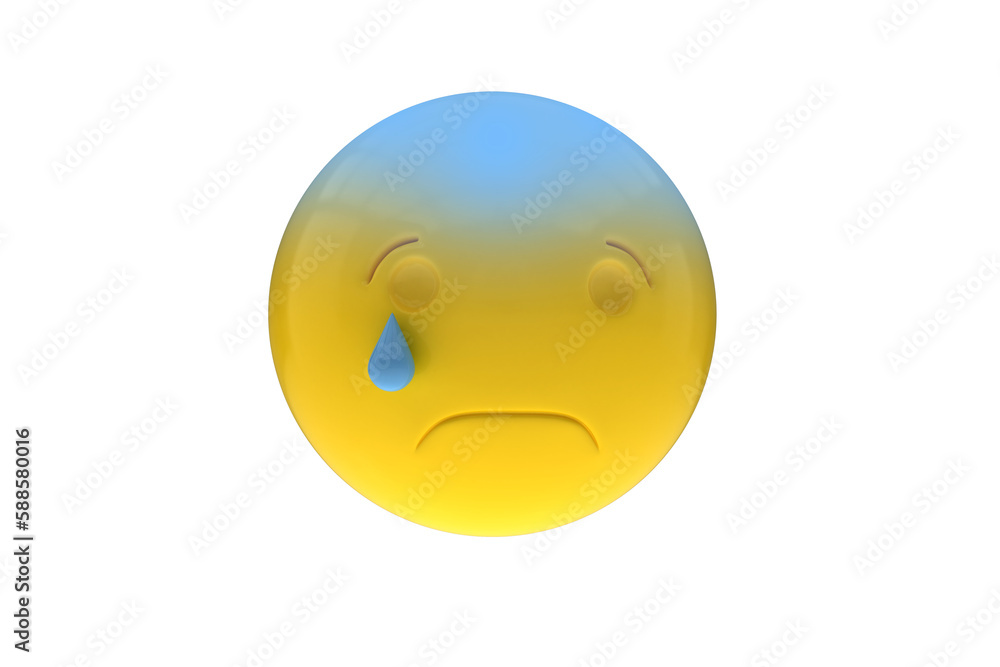 Fototapeta premium Three dimensional image of crying smiley