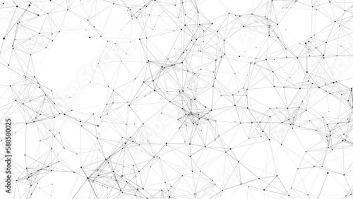 Black and white plexus net. Seamless loop.