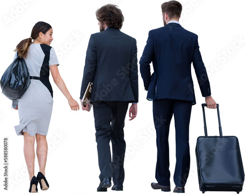 Business people walking over white background