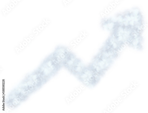 Digital generated image of smoke arrow moving up