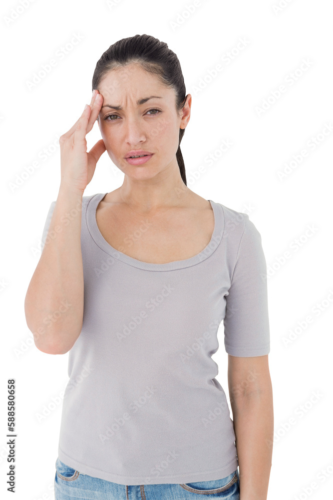 Brunette suffering from migraine 