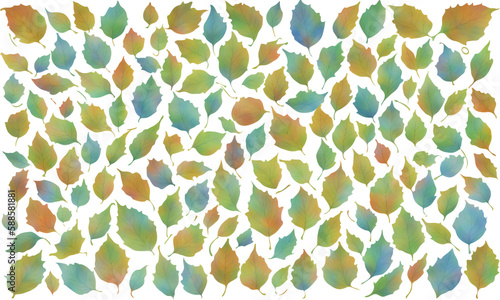 seamless pattern with leaves / transparent