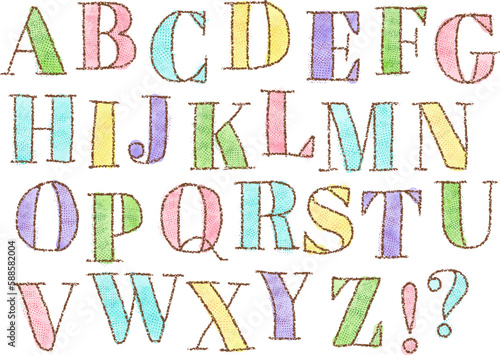 hand drawn vector doodle alphabets  grunge textured
