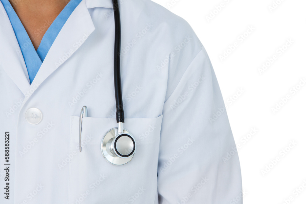 Doctor standing with stethoscope Doctor standing with stethoscope