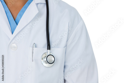 Doctor standing with stethoscope 