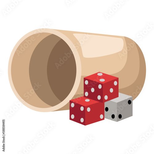 dices game with cup