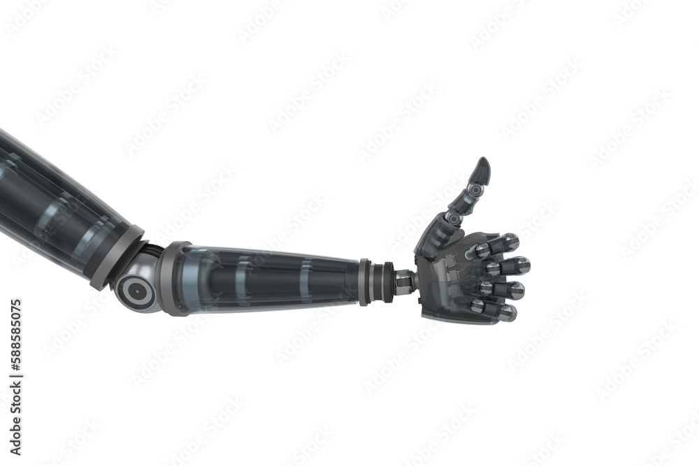 Cropped image of robotic hand showing thumbs up Cropped image of robotic hand showing thumbs up