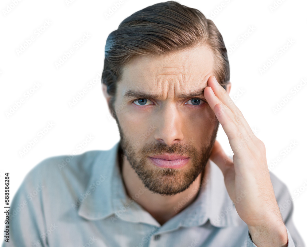 Portrait of man suffering from headache Portrait of man suffering from headache