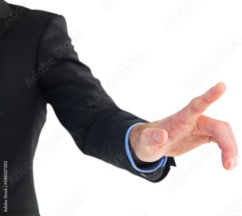 Businessman hand pointing something 