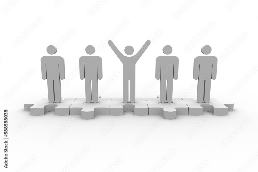 Digital image of successful man standing side by side Digital image of successful man standing side by side