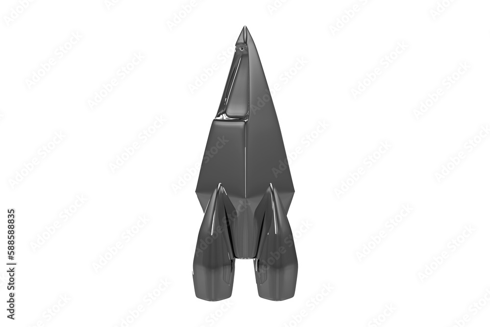 Silver colored space ship toy  - obrazy, fototapety, plakaty 