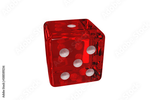 Computer generated image of 3D glass dice