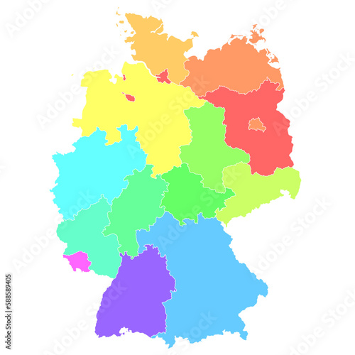 ドイツ 地図 カラフル アイコン