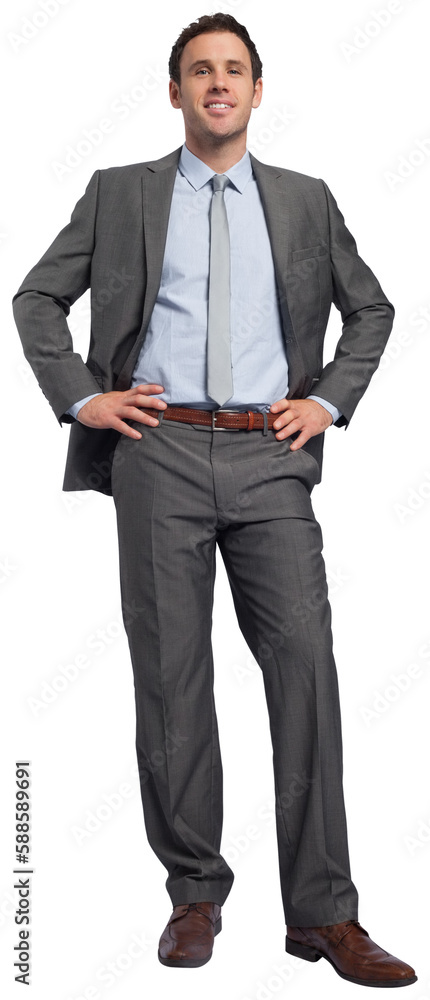 Smiling businessman with hands on hips Smiling businessman with hands on hips