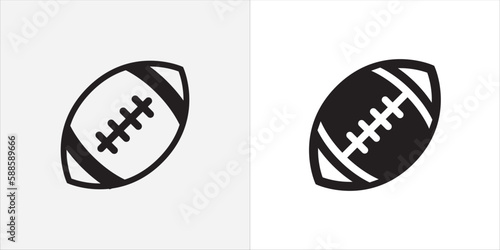 American football icon set. Rugby ball icons. Vector stock illustration. Simple flat design.