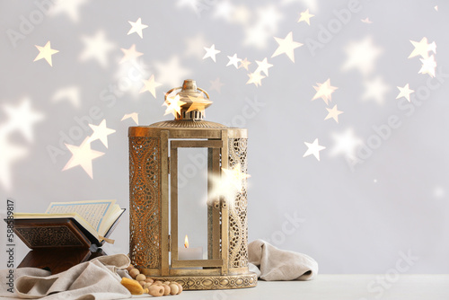 Muslim lamp with glowing ca...