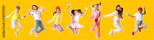 Group of jumping little chi...