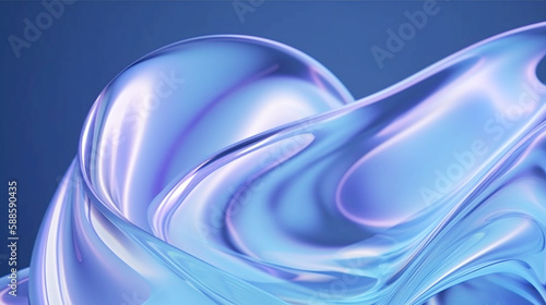 Abstract fluid iridescent holographic neon curved wave in motion colorful background, Gradient design. Generative AI