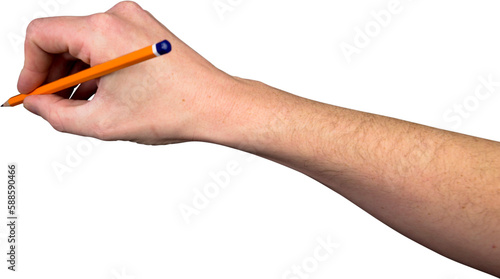 Hand with yellow pencil