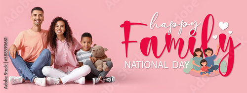Banner with happy interraci...