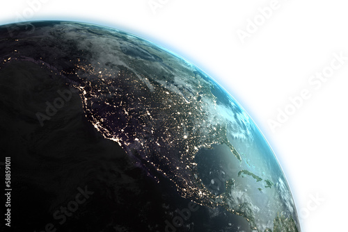 Graphic image of illuminated Earth