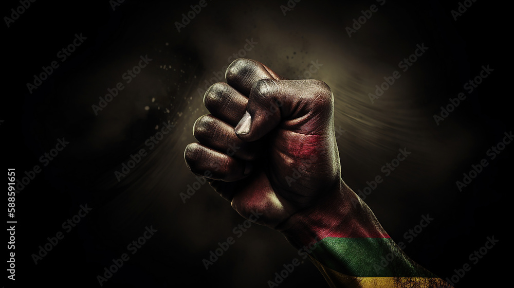 fist representing south africa liberation, generated AI technology
