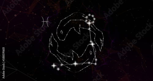 Image of pisces star sign with glowing stars