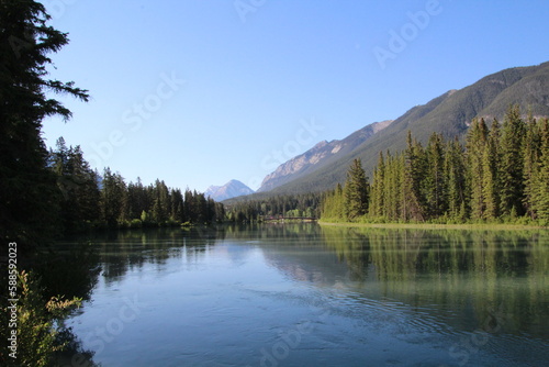 Fototapeta Naklejka Na Ścianę i Meble -  Reflections On The River, Banff National Park, Alberta