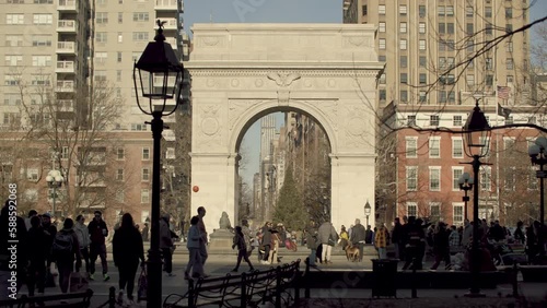 Telephoto Shot of Washington Square Arch in New York City photo