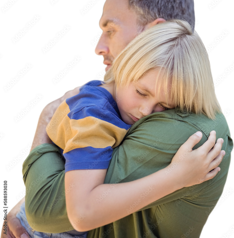 © vectorfusionart - Father holding his sleeping son © vectorfusionart - Father holding his sleeping son