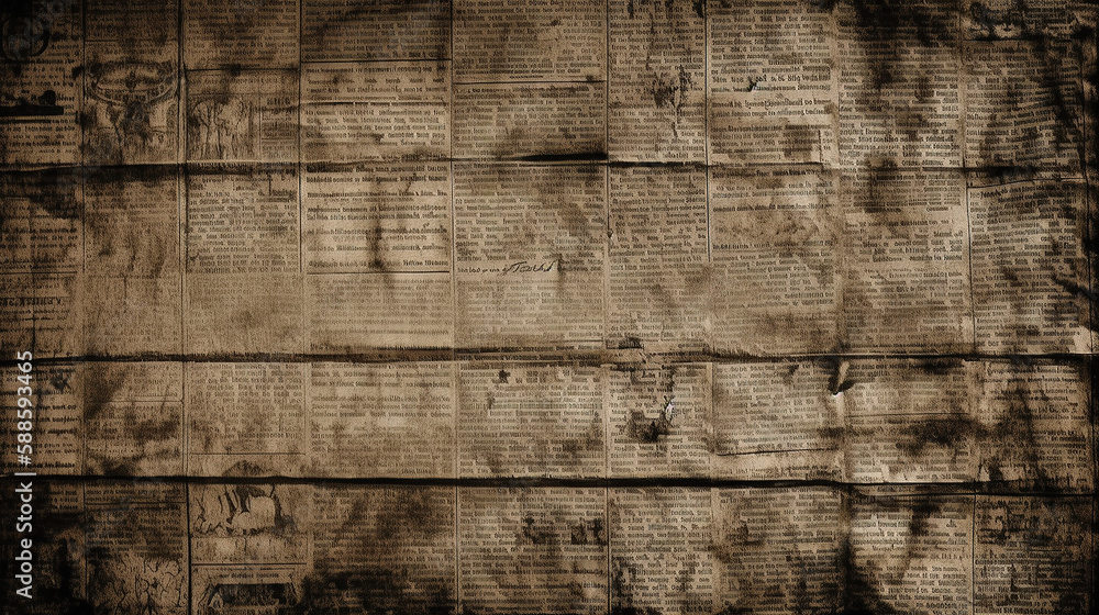 Naklejka premium vintage newspaper texture, generated ai technology