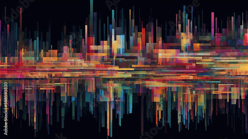 A pixel pattern of a digital glitch, generated ai technology