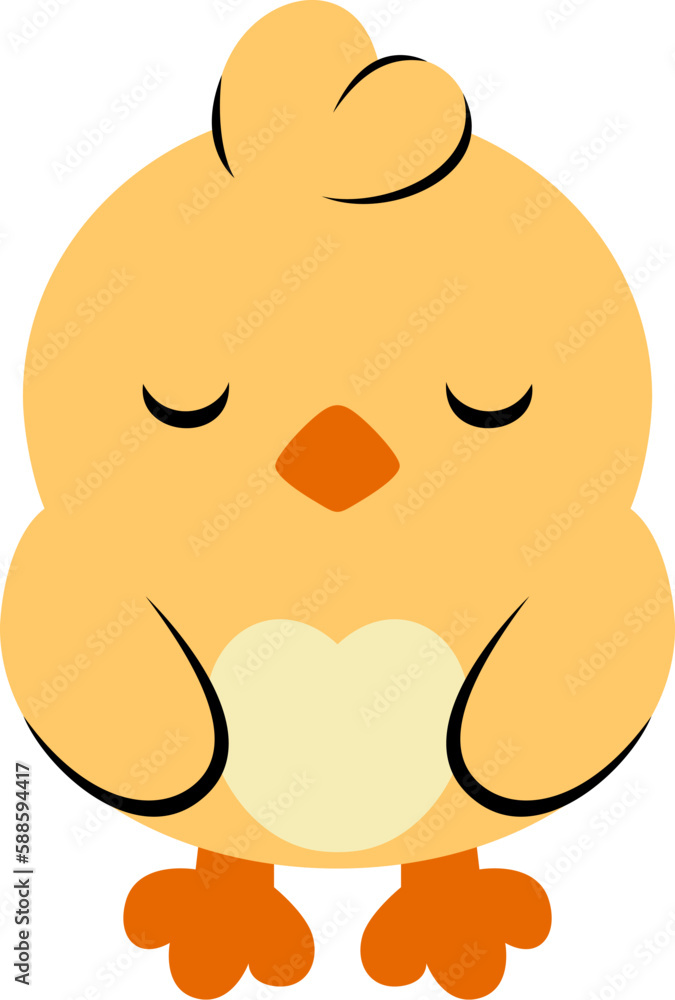 Easter Day Chicken Hand Drawn Flat Illustration Easter Day Chicken Hand Drawn Flat Illustration