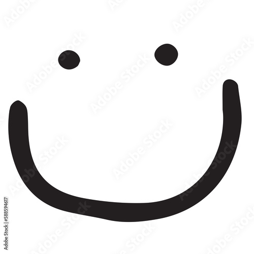 Smiling face icon against white background