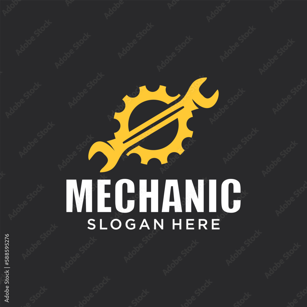 Mechanical technology logo, gear and piston combination logo symbol. engine parts Mechanical technology logo, gear and piston combination logo symbol. engine parts