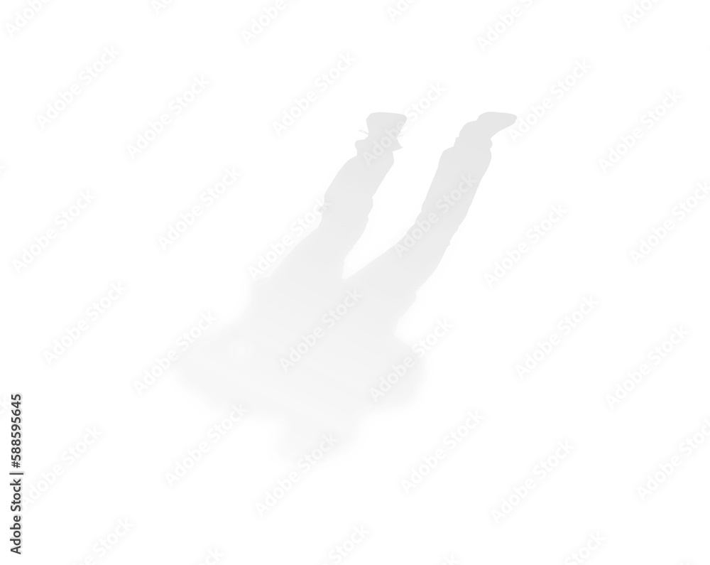 Shadow of person on white background  