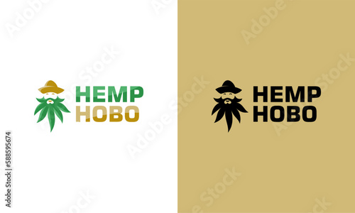 illustration vector graphic logo designs. mascot, logogram, pictogram logo hemp hobo
